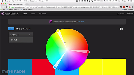 photoshop color wheel triad