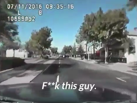 “Fuck this guy,” one of the officers can be heard saying in the video.