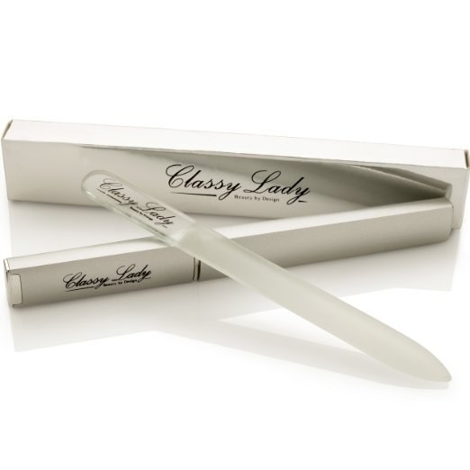 A glass nail file and case that keeps your nails from breaking.
