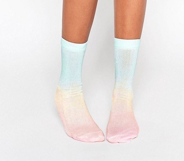 This pair of rainbow socks will help you channel your inner Lisa Frank.
