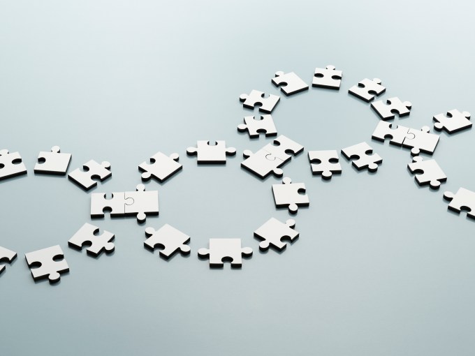 Connected jigsaw pieces