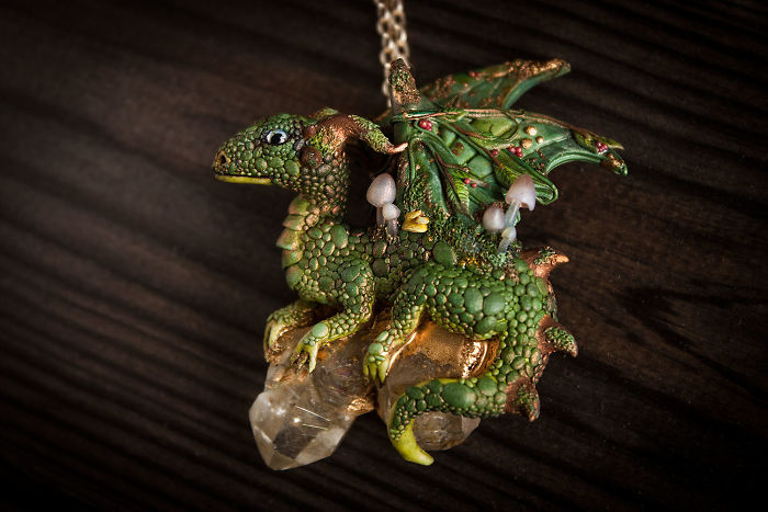 Magical Jewelry And Creatures From Polymer Clay And Minerals