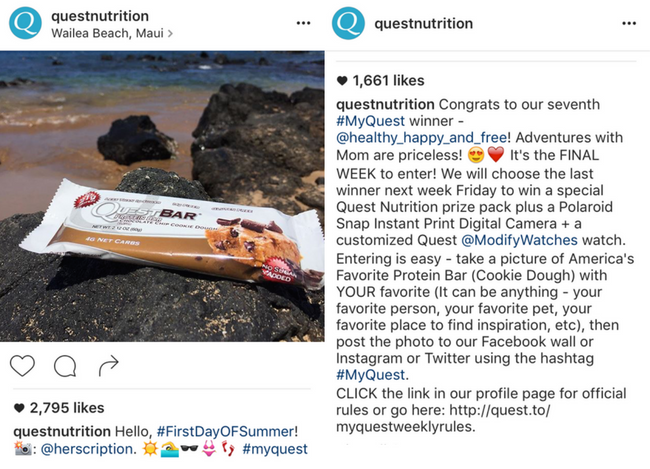 Image via Quest Nutrition on Instagram. 