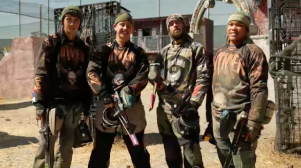 Facing the regular people crew would be four professional paintballers who called themselves the "LA Hit Men," which just... isn't intimidating at all.