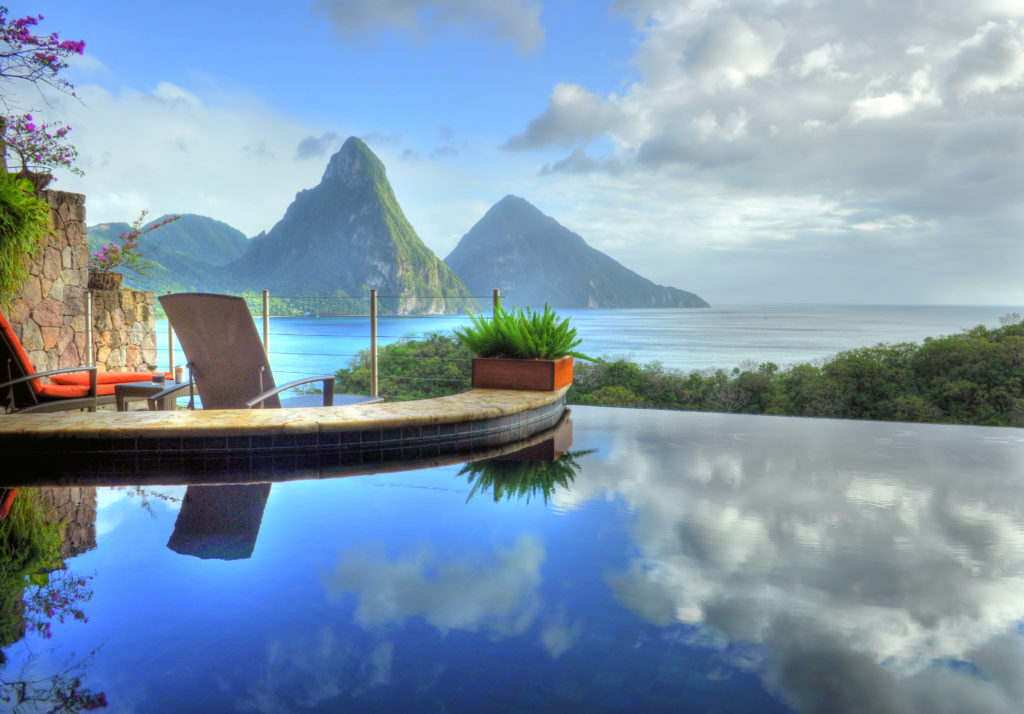 Infinity Pool with "Gros & Petit Piton" at Saint Lucia