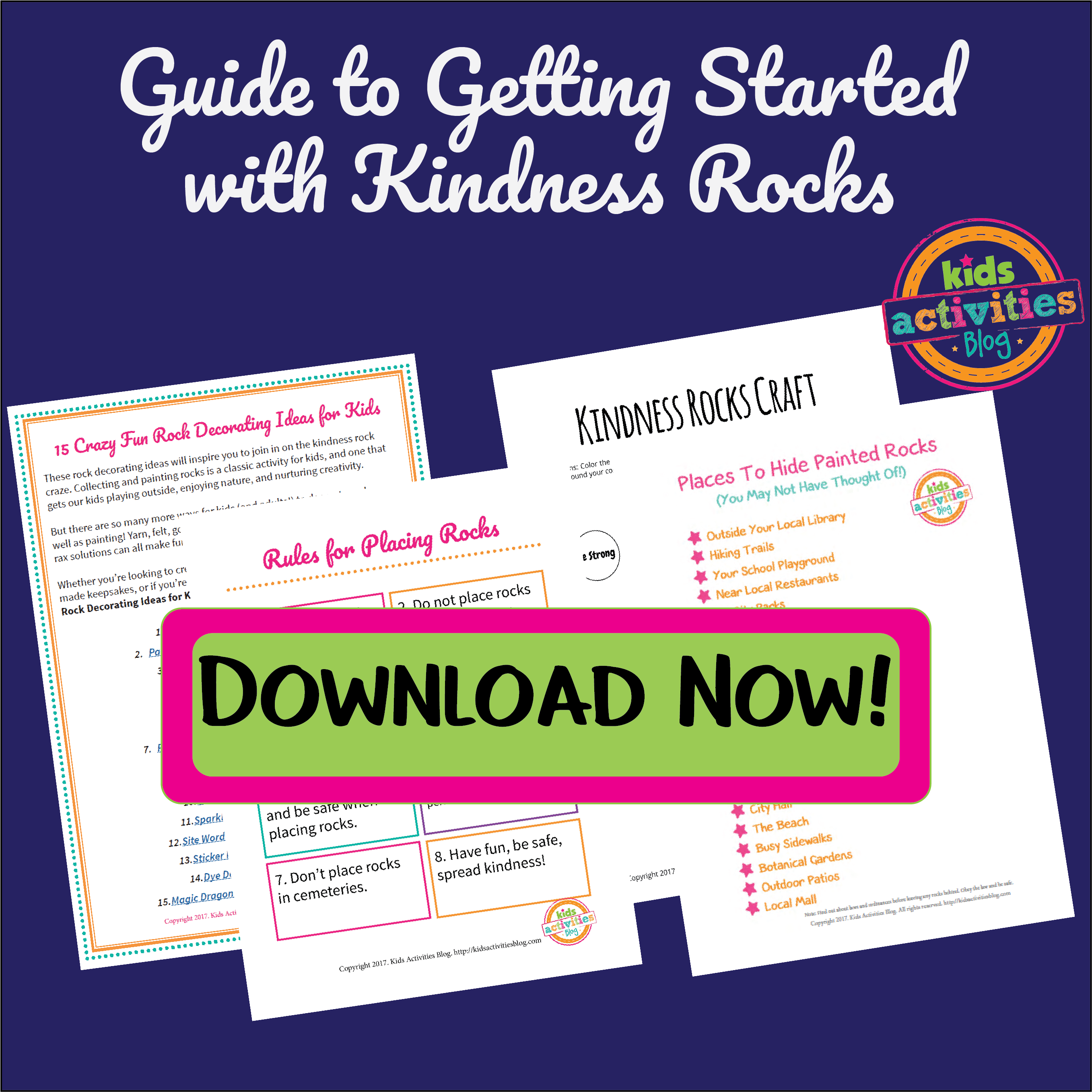 Download the Guide to Getting Started with Kindness Rocks