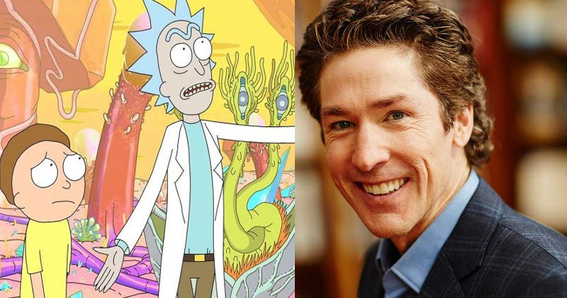 Video of Justin Roiland from Rick and Morty prank calling Joel Osteen's Mega Church.