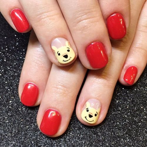 Winnie the Pooh costume nails! 🐻 @almostarcadia #disneynails...
