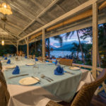 The open-air dining room at Lembeh Resort offers a great view of Lembeh Strait.