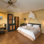 Bungalows at Lembeh Resort are roomy and comfortable, with A/C and en suite bathrooms.