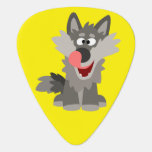 Cute Silly Cartoon Wolf Guitar Pick