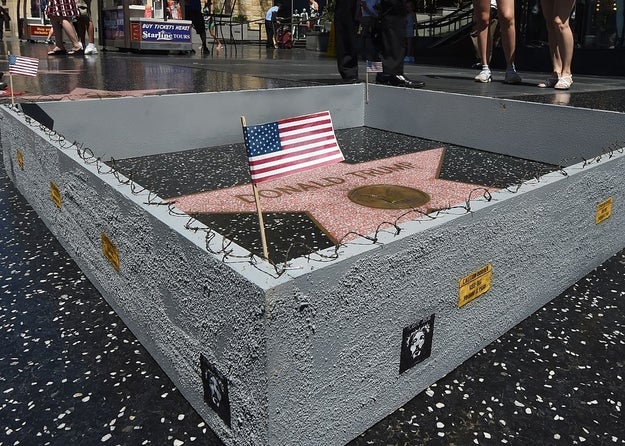 Trump's star has been messed with several times since he announced his presidential bid. In July, an LA artist built a barbed-wire wall around Trump's star to mock his plan of building a wall between the US and Mexico.