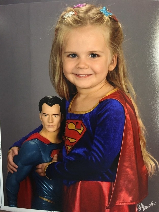 This lovely story about a three-year-old girl who chose to be Superwoman in her school pictures.