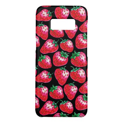Red Strawberry on black background Case-Mate Samsung Galaxy S8 Case
