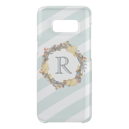 Yellow Watercolor Roses On A Twig Wreath Monogram Uncommon Samsung Galaxy S8 Case