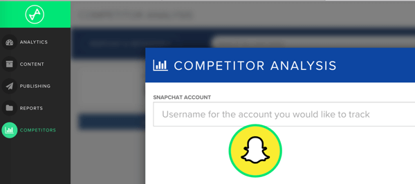Add the Snapchat username of the competitor you want to track in Snaplytics.
