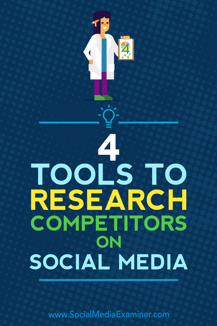 4 Tools to Research Competitors on Social Media by Ana Gotter on Social Media Examiner.