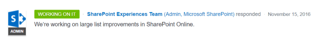 Prioritize large list management in SharePoint Online - Working on it