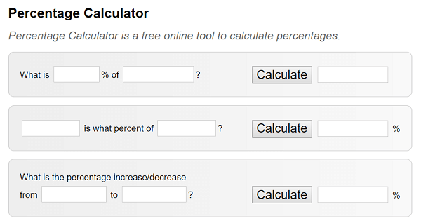 The Percentage Calculator makes reporting easier for sociall media marketers.