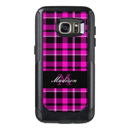 Pink and Black Plaid Modern OtterBox Samsung Galaxy S7 Case