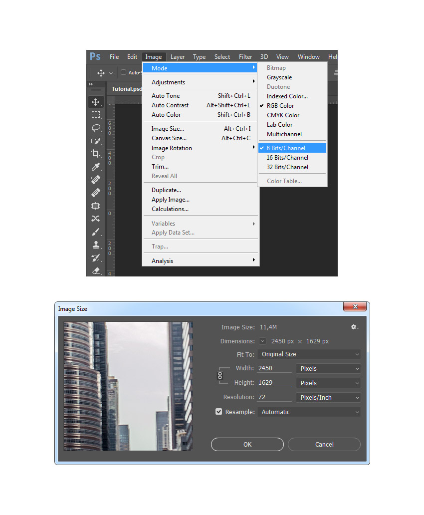 Checking image size mode and making auto corrections