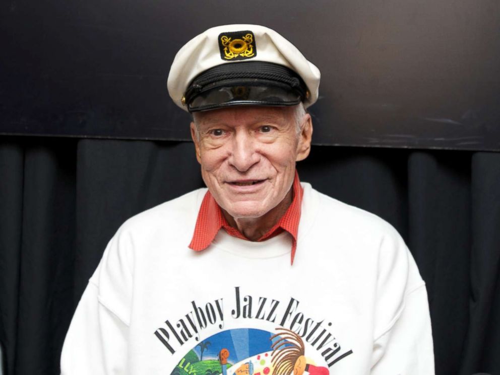 PHOTO: Publisher and Founder of Playboy Enterprises Hugh Hefner is interviewed at the 35th Annual Playboy Jazz Festival at The Hollywood Bowl, June 15, 2013 in Los Angeles. 