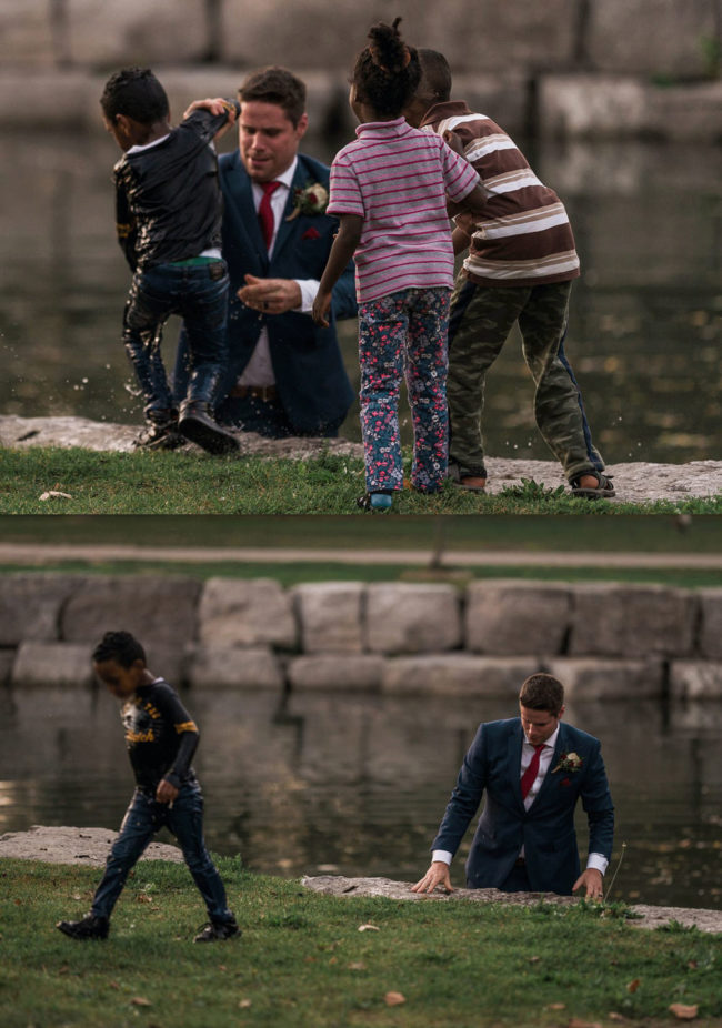 A groom on his wedding day saved a young boy from drowning