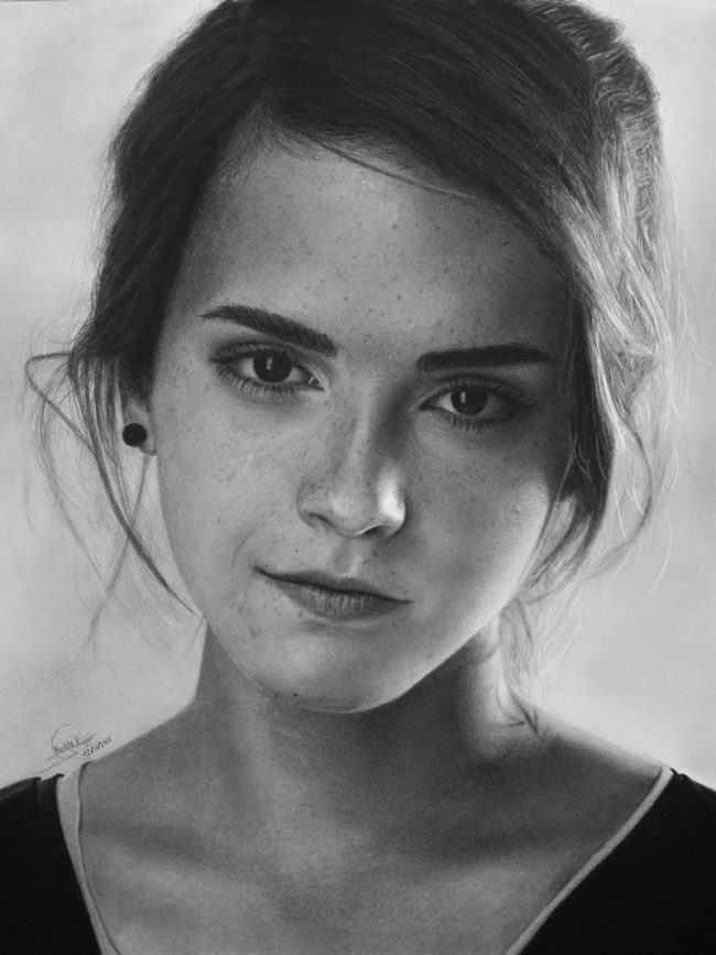 Amazing pencil drawing of Emma Watson