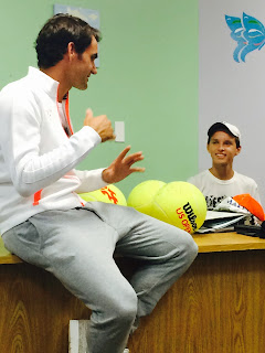 Roger Federer meets cancer survivor Jakob Mueller