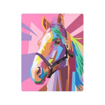 Colorful Pop Art Horse Portrait Metal Art