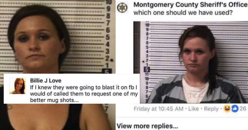 Woman is getting roasted on Facebook after asking the police department for a more flattering mugshot.