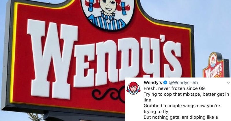 Wendy's takes down a wing's joint during a hilarious Twitter exchange that's full of rap lyrics.