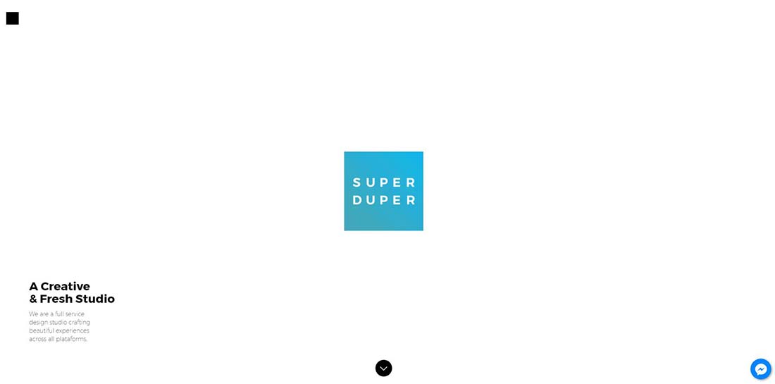 Super Duper Studio Single Page Website