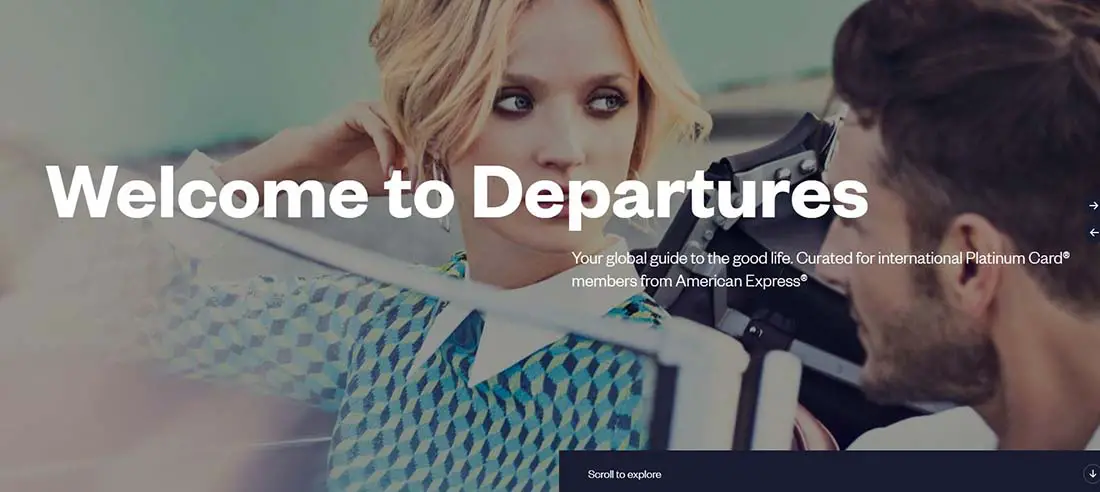 Departures Magazine Single Page Website