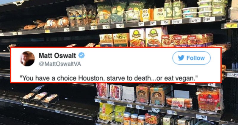 Viral picture from grocery store in Texas shows everything cleared out except for the Vegan food.