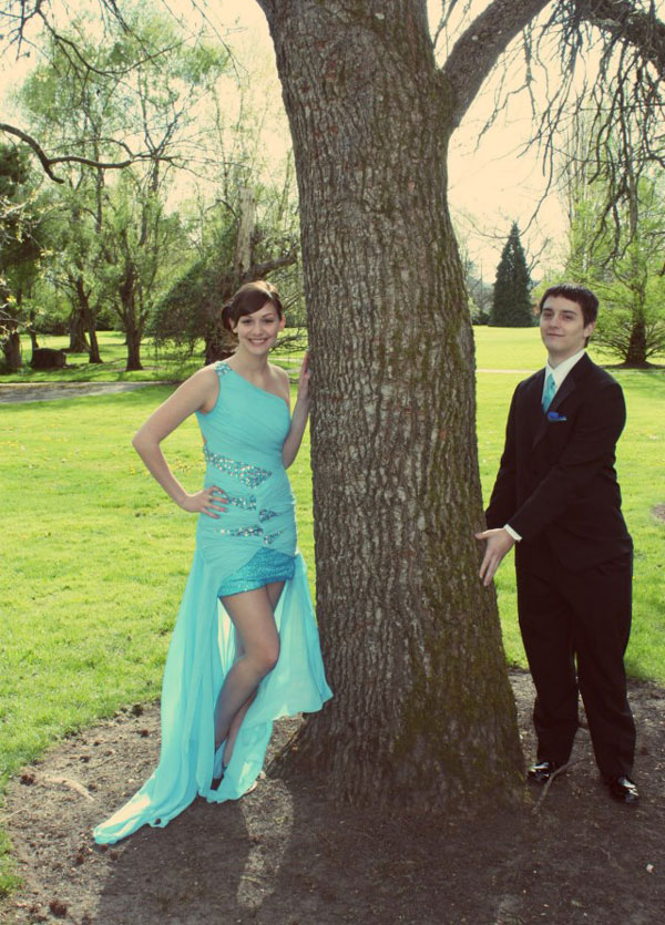 An old prom picture. They told me to go touch the tree and face the camera