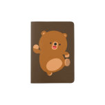 Cute Perky Cartoon Bear Passport Holder