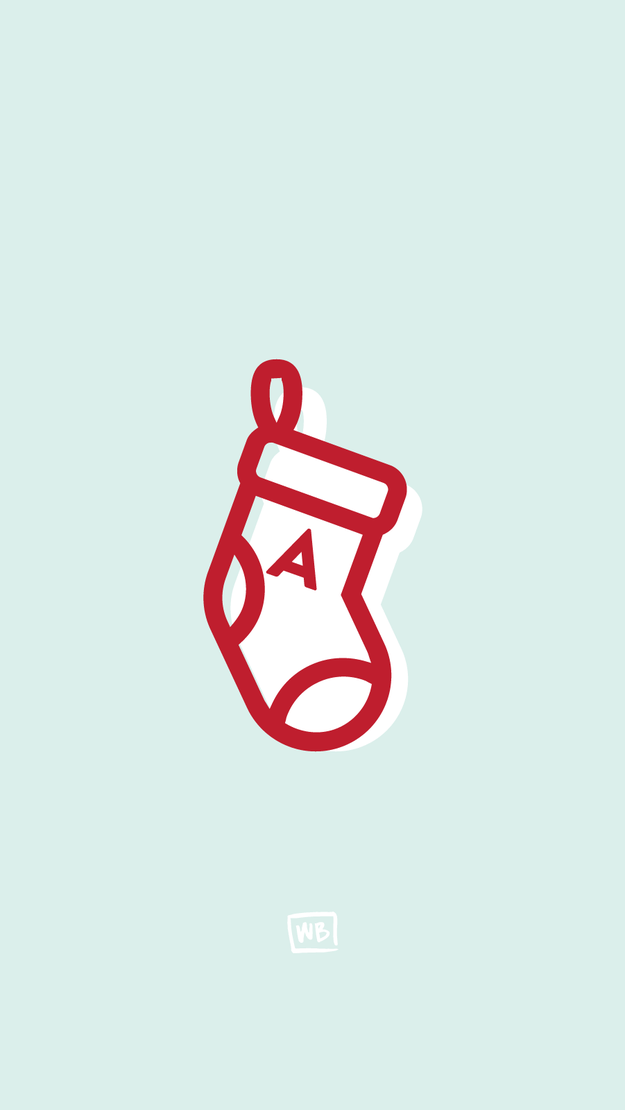A personalized stocking with your initial on it: