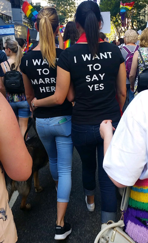 One of the beautiful pictures from a marriage equality in Brisbane, Australia today!