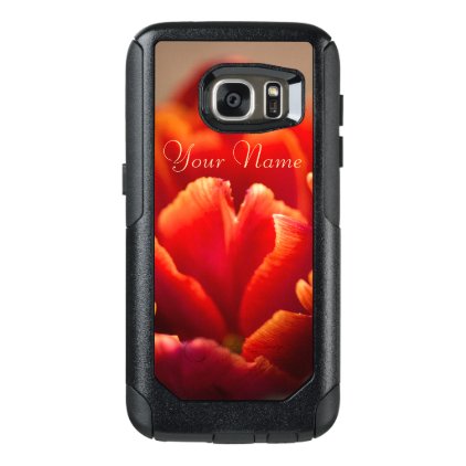 Pretty Red Tulip Petals. Add Your Name. OtterBox Samsung Galaxy S7 Case