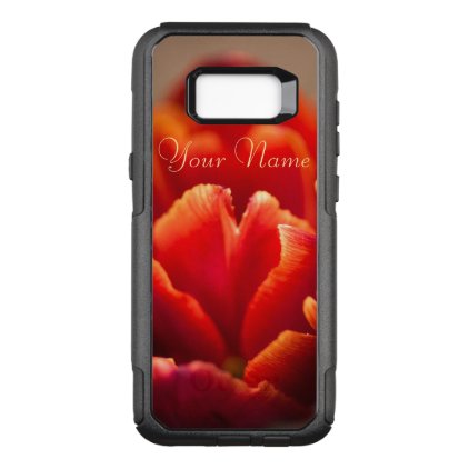 Pretty Red Tulip Petals. Add Your Name. OtterBox Commuter Samsung Galaxy S8+ Case