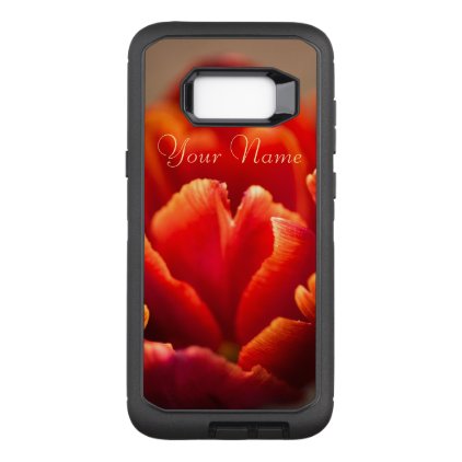 Pretty Red Tulip Petals. Add Your Name. OtterBox Defender Samsung Galaxy S8+ Case
