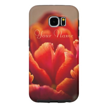 Pretty Red Tulip Petals. Add Your Name. Samsung Galaxy S6 Case