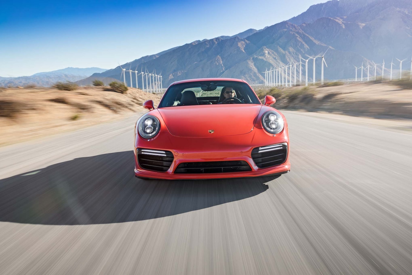 2017 Porsche 911 Turbo S front end in motion