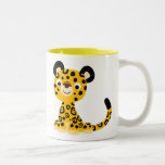 Cute Friendly Cartoon Jaguar Two-Tone Coffee Mug