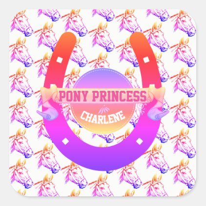 Pony Princess Square Sticker