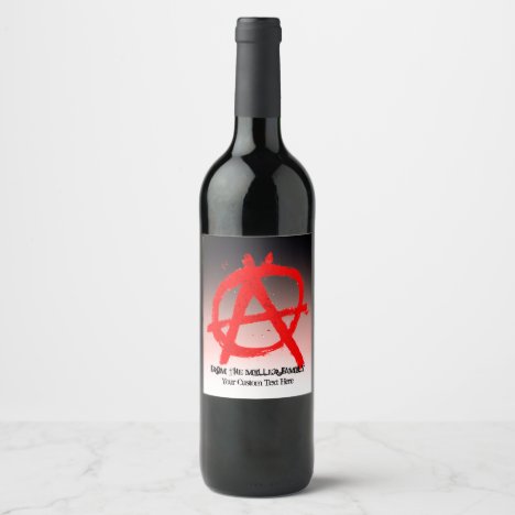 Grungy Red Anarchy Symbol Wine Label