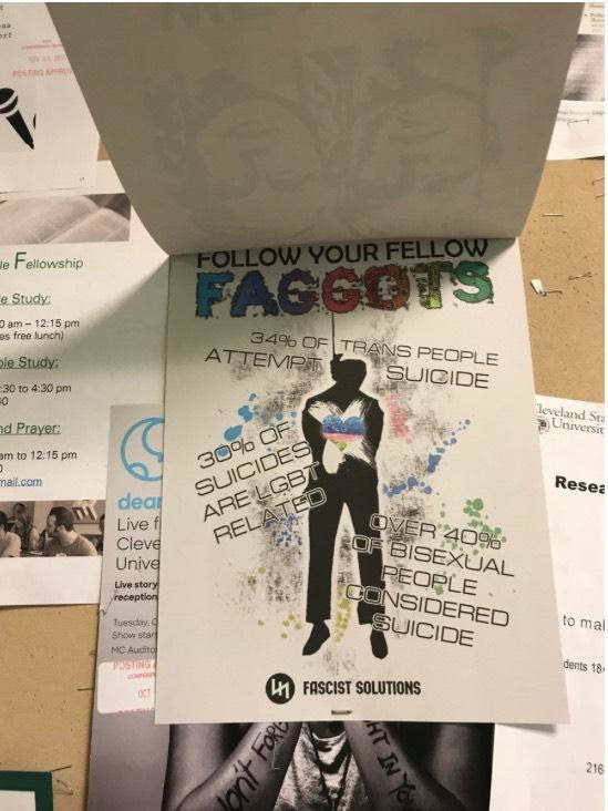 Cleveland State University is facing backlash after its president defended the posting of hateful posters found on campus that urged LGBT students to kill themselves.