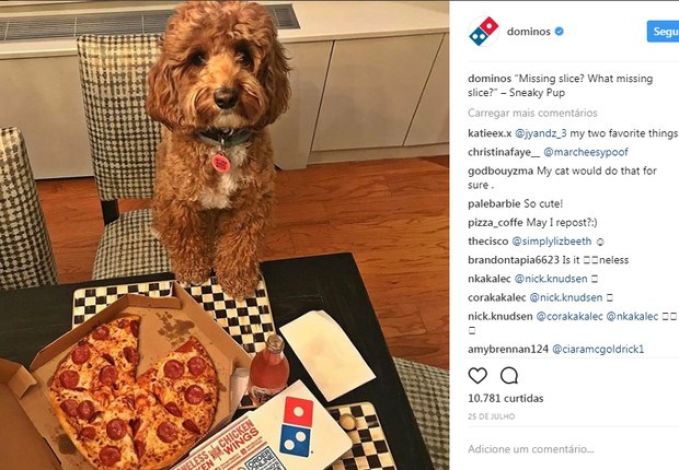 Post Instagram Domino&#39;s Pizza (Foto: Reprodução/Instagram)