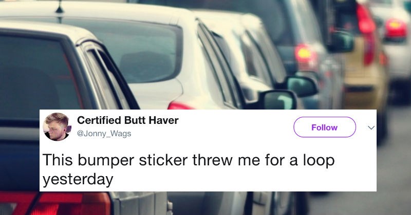 People on Twitter are obsessed with this "do not date my daughter" bumper sticker that has a bizarre twist ending.